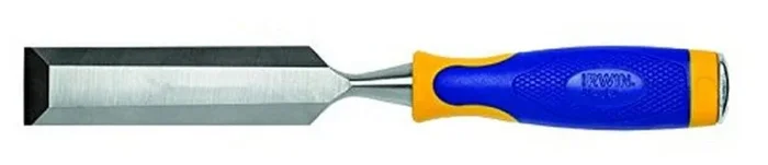 Cincel plano de madera 12mm Irwin, mango de plástico, herramienta precisa para tallado en madera, alta durabilidad y rendimiento.