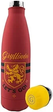 Cinereplicas Harry Potter – Botella de agua aislada de acero inoxidable de 500 ml Gryffindor Vamos – Licencia Oficial