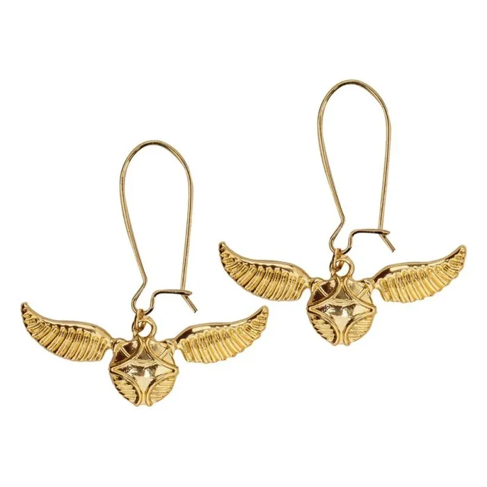 Cinereplicas Harry Potter – Pendientes de la Snitch Dorada -1 * 0.8cm – Licencia Oficial