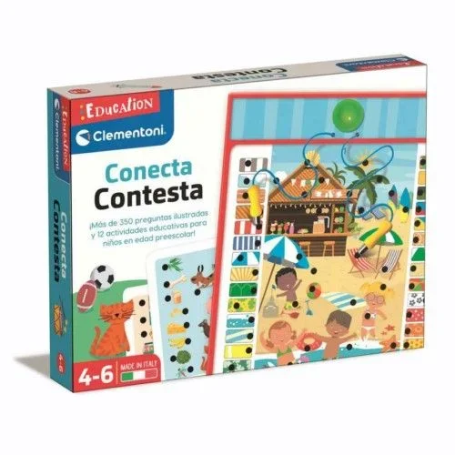Clementoni-65380 – Conecta-Contesta – juego educativo electrónico a partir de 4 años