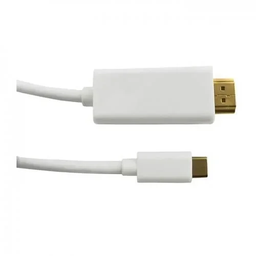 CMYK HL38874 adaptador de cable de vídeo 1 m HDMI tipo A (Estándar) USB Tipo C Blanco