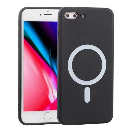 Cobertura Completa Silicona Magsafe para iPhone 7 Plus y 8 Plus (Negro)