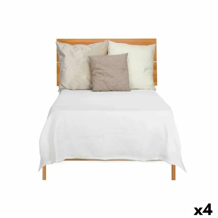 Colcha 180 x 260 cm geométrico blanco (4 unidades)