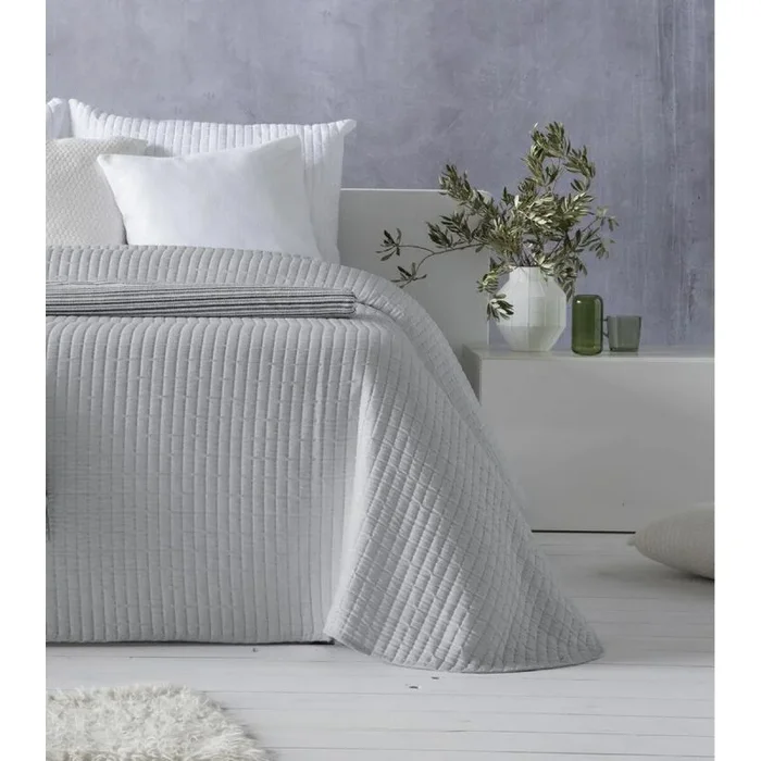 Colcha hosteline agnes gris perla cama de 90 (1 pieza)