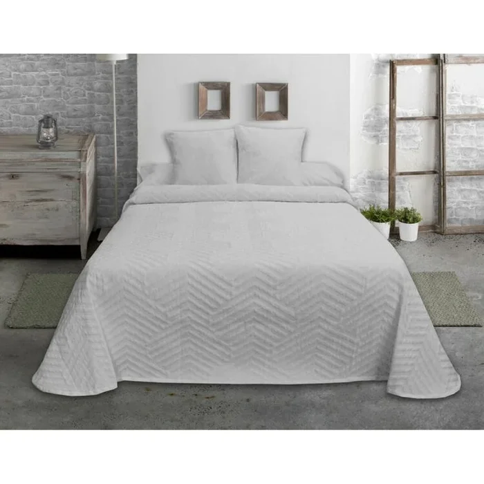 Colcha hosteline espiga gris perla cama de 135 (1 pieza)