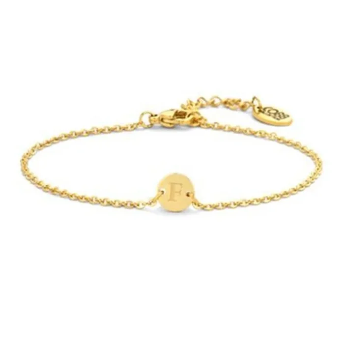 Colección CO88 Pulsera CO88 Letra F Redonda 7 mm IPG