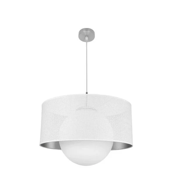Colgante cosmico 1xe27 niquel/blanco-plata regx50x50 cm