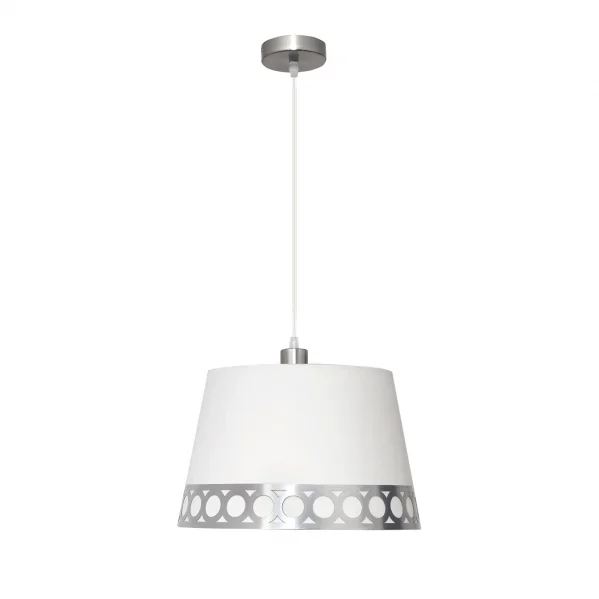 Colgante dalia 1xe27 blanco/plata regx40x40 cm