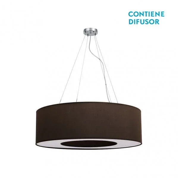 Colgante mediano haiti 4xe27 cromo/marron regx65x65 cm