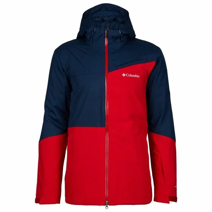 Columbia Jacket Chaqueta Iceberg Point, Rojo montaña/Azul Marino Universitario, L para Hombre