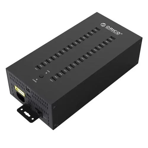 Concentrador USB 2.0 Orico Ih30P 30 Puertos Grado Industrial Enchufe Australiano (Negro)
