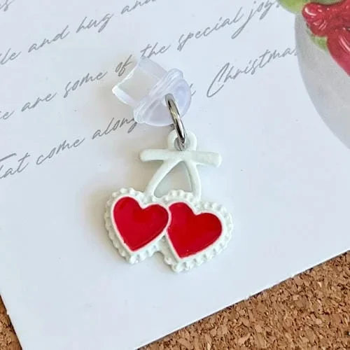 Conector Antipolvo Micro USB Serie Christmas Dos Corazones Rojos