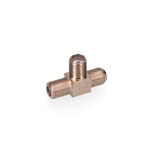Conector derivador «f» forma «t» 3 machos – parabólicas retractilado