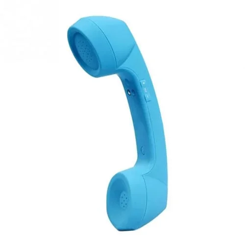 Conexión inalámbrica Bluetooth Micrófono Retro Auricular teléfono móvil externo (Azul Cielo)