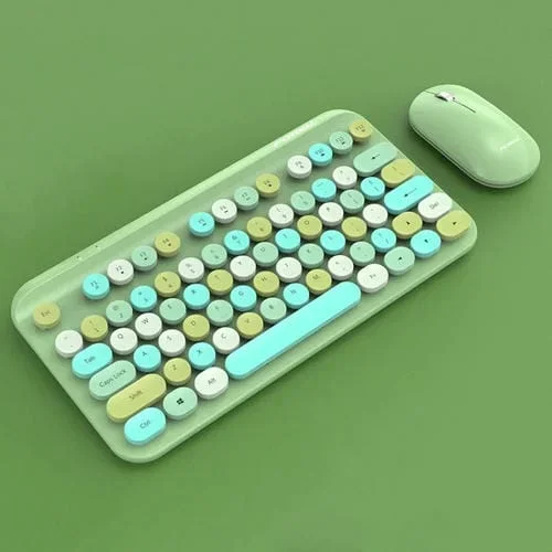 Conjunto de Mouse y Teclado Inalámbrico Forev Ffvwi9 Portátil 2.4G (Verde)