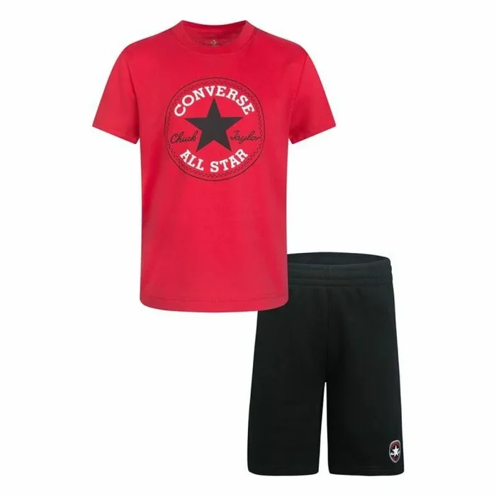Conjunto Deportivo para Niños Converse Core Tee Ft Short Negro Magenta 5-6 Años