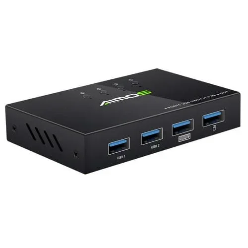 Conmutador Aimos Am-Km404K USB2.0 4 Entradas 4 Salidas