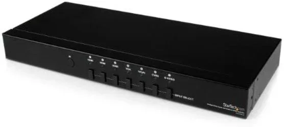 conmutador escalador video hdmi® vga video por componentes y compuesto con audio de 7 puertos – switch selector 1 salida hdmi,2 años