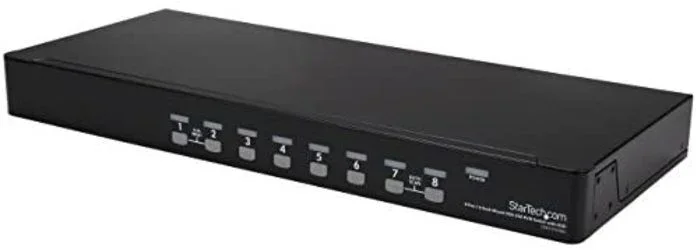 Conmutador Switch KVM 1U OSD y Cables 8 puertos USB A Vídeo VGA HD15