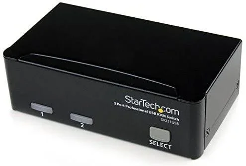 conmutador switch profesional kvm 2 puertos video vga – usb – hasta 1920×1440,3 años