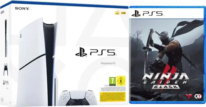 Consola white slim edition + dualsense (1tb) + ninja gaiden 2 black (asia)