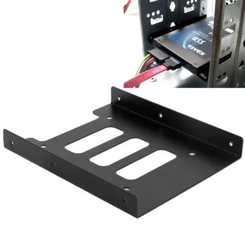 Convertidor Adaptador Soporte Metal Disco Duro SSD HDD 2.5 a 3.5 Pulgadas (Negro)