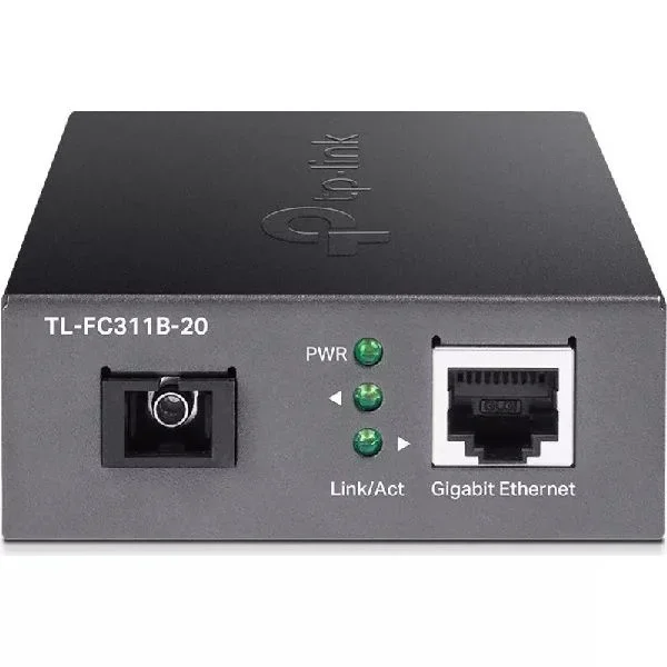 Convertidor de fibra tp-link fc311b-20 single-mode gigabit bidireccional de 1p rj45 10/100/1000 a 1p sc port gigabit cobertura 20km