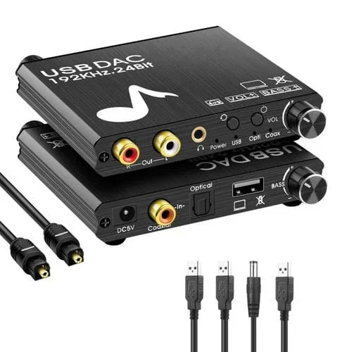 Convertidor Digital a Analógico AY107 Fibra Óptica Decodificador Audio Tarjeta Sonido USB