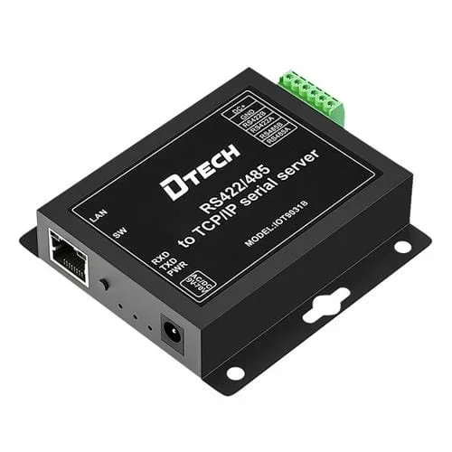 Convertidor RS485/422 Dtech Iot9031B a Servidor de Puerto Serie TCP/IP Ethernet con Conector CN