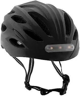 CoolBox M02 Casco para Patinete Eléctrico o Bicicleta Negro con Luz LED Frontal y Trasera. Ligero y Resistente con Espuma EPS y Cubierta de Policarbonato, Diseño Transpirable. Talla M