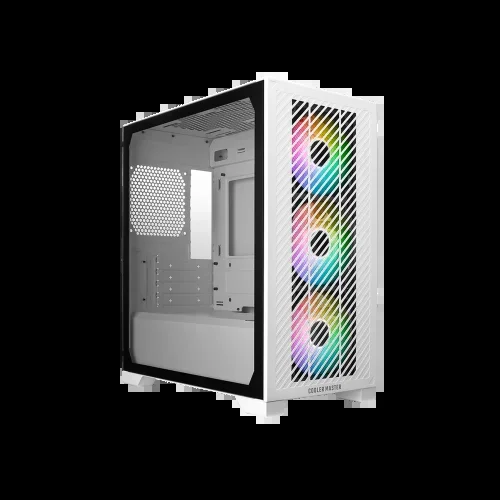 Cooler Master Elite 301 White – Minitorre (Micro-ATX, ITX), 3 Ventiladores de Entrada ARGB 120mm (1200 RPM), Admite Radiador hasta 280mm o GPU de 365mm, Cubierta de PSU Ventilada, USB 3.2 Gen1 Tipo-C