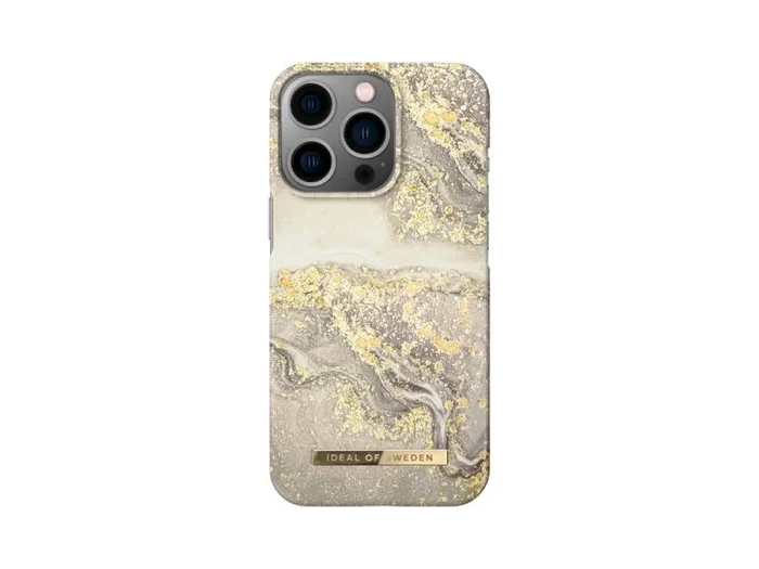 Coque ideal of sweden pour iphone 13 pro – modèle sparkle greige marble