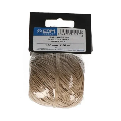 Cordel pulido de cañamo calibre 1,3 mm x 50 m