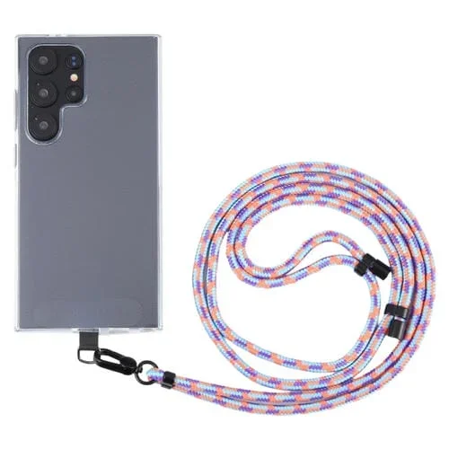 Cordón Largo Antipérdida Ajustable para Teléfono Móvil con Hebilla Negra de 6mm (Azul Morado)