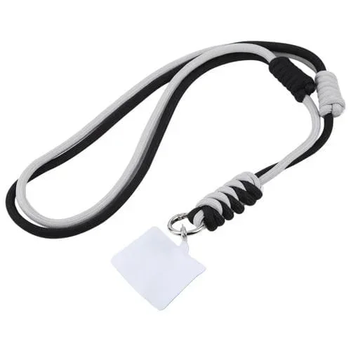 Cordón Largo para Teléfono Móvil Cruzado Ajustable Dos Colores (Blanco Negro)