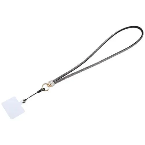 Cordón Largo Universal Flash Diamond para Teléfono (Negro)