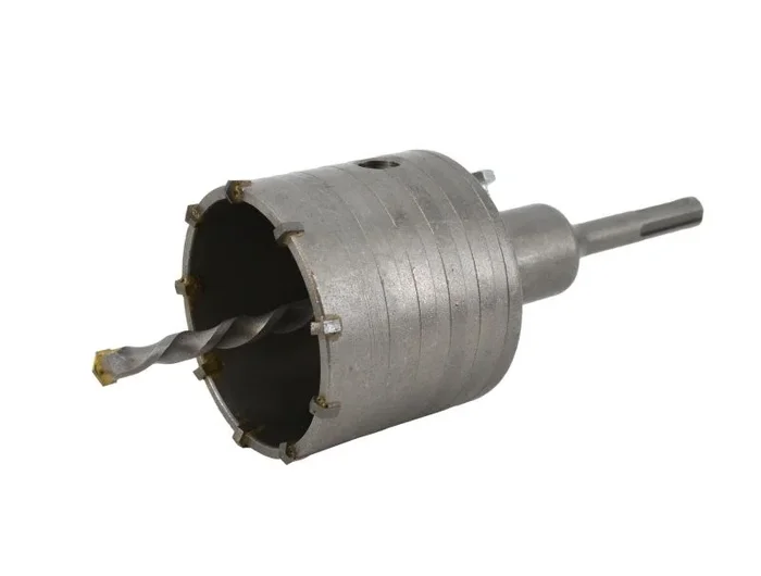 Corona para concreto AWTOOLS 65mm con soporte SDS Plus, herramienta profesional de alta precisión, resistente y duradera, ideal para perforación en concreto y materiales duros.