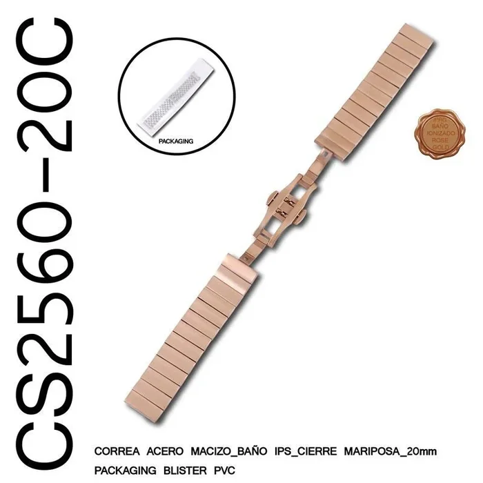 Correa 20mm acero macizo iprg cierre mariposa