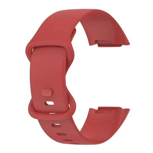 Correa de Gel de Sílice para Fitbit 5 Tamaño Pequeño (Rojo)