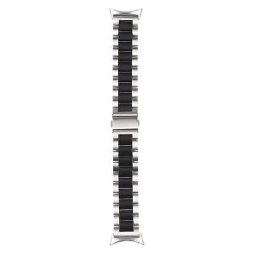 Correa de Metal para Google Pixel Watch Three Strains de Acero Inoxidable (Negro Plateado)