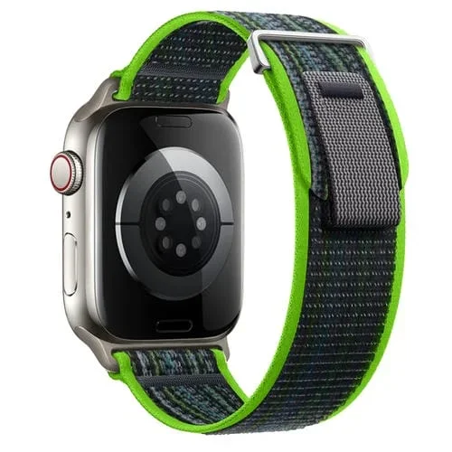 Correa de Nailon Doble Sección Apple Watch Series 3 38mm (Verde Brillante y Azul)