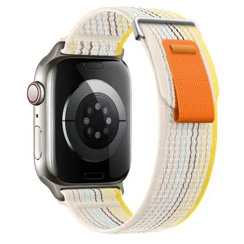 Correa de Nailon para Apple Watch Series 8 45mm con Bucle Doble Sección (Luz de Estrella Colorida)