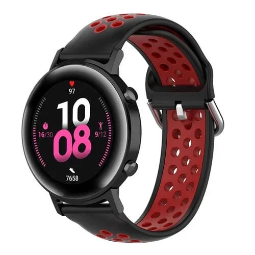Correa de Reloj 20mm Universal Sports Silicona Repuesto (Negro Rojo)
