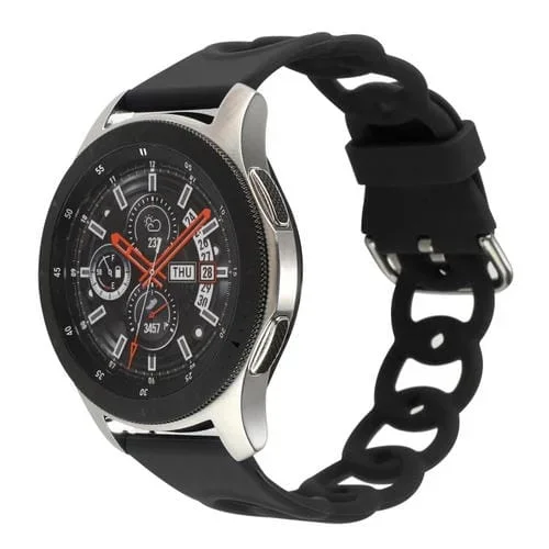 Correa de Reloj 22mm Silicona Hueco (Negro)
