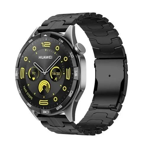 Correa de Reloj Acero Inoxidable 22mm con Hebilla de Tortuga y Seguridad Doble (Negro)