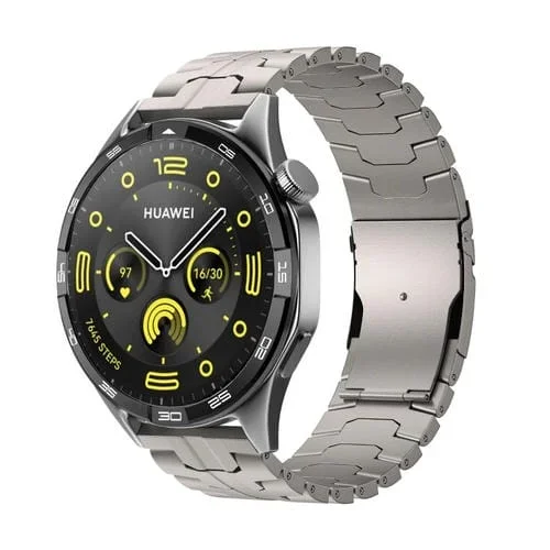Correa de Reloj Acero Inoxidable 22mm con Hebilla Tortuga y Seguridad Doble (Titanio)
