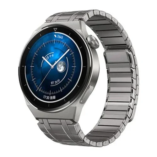 Correa de Reloj Acero Inoxidable 22mm Hebilla Magnética Cadena Estilo Ap (Titanio Plateado)