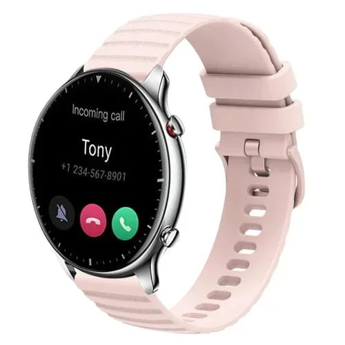 Correa de Reloj Amazfit GTR 2 22mm silicona color sólido con puntos ondulados (Rosa)