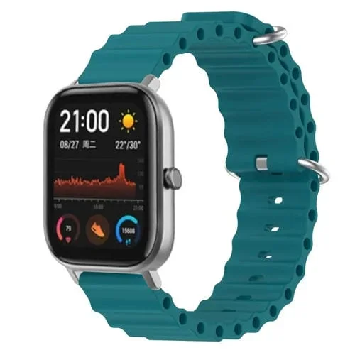 Correa de Reloj Amazfit GTS 20mm silicona color sólido estilo océano (Verde)