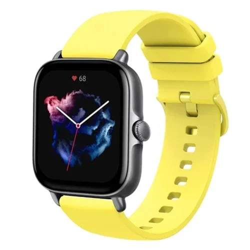Correa de Reloj Amazfit GTS 3 20mm Silicona Suave Color Sólido (Amarillo)